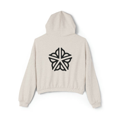 Women's Cinched Bottom Hoodie Roc logo