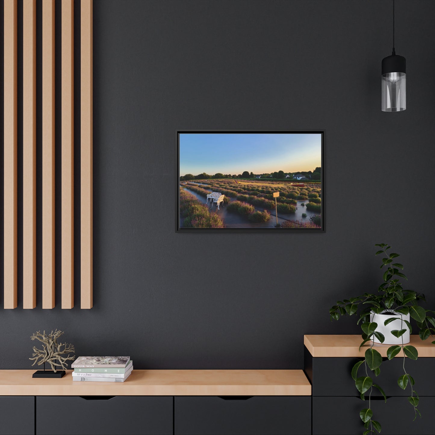 Lavender Fields, Wickham Farms, Matte Canvas, Black Frame