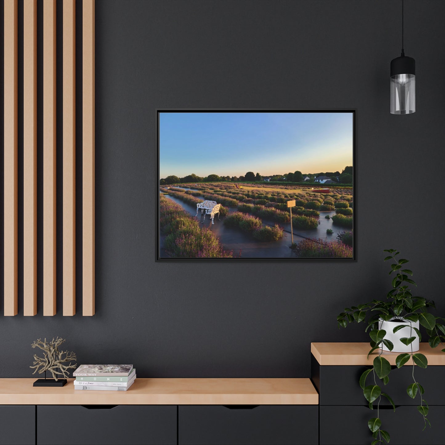 Lavender Fields, Wickham Farms, Matte Canvas, Black Frame