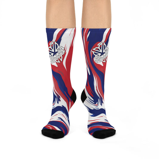 Rochester Flower Zubaz print Crew Socks