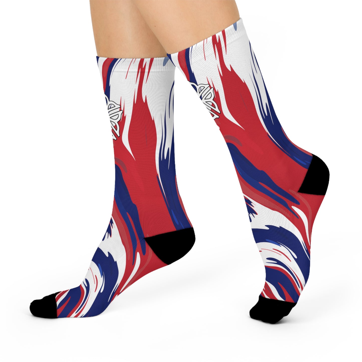 Rochester Flower Zubaz print Crew Socks