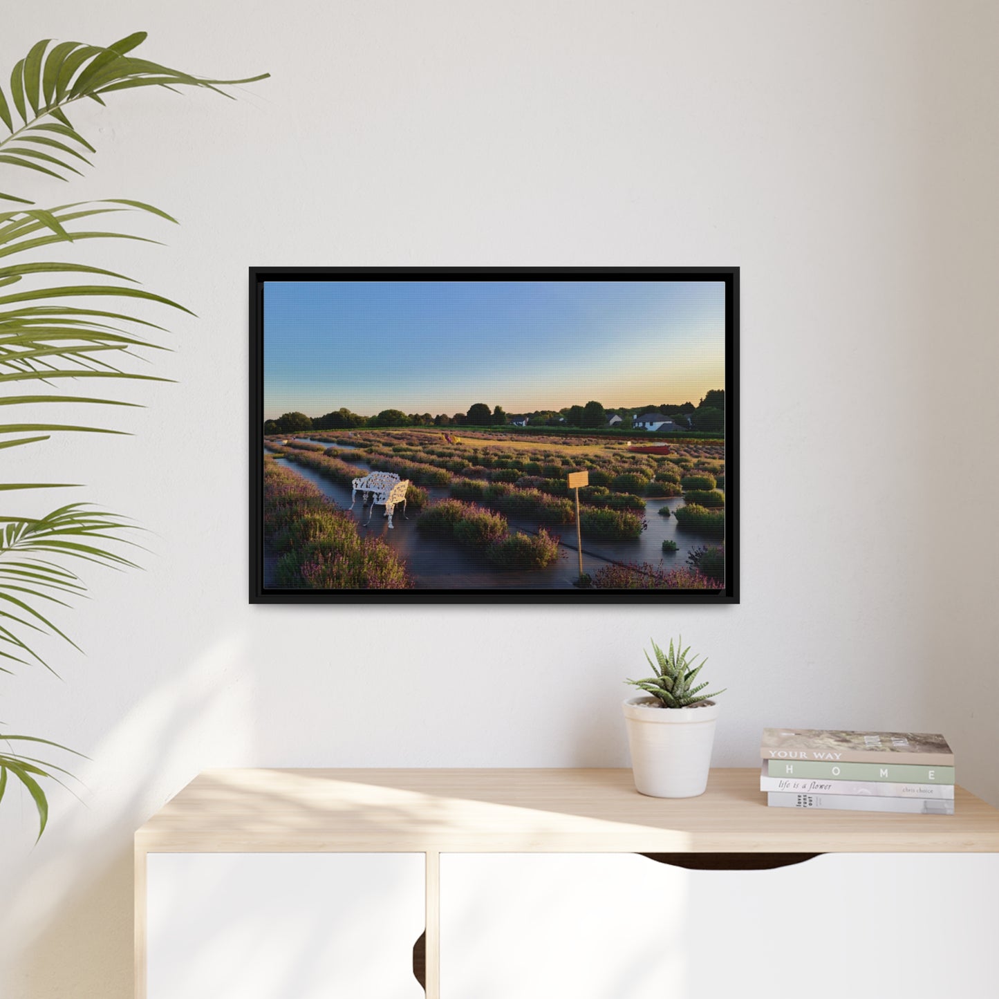 Lavender Fields, Wickham Farms, Matte Canvas, Black Frame