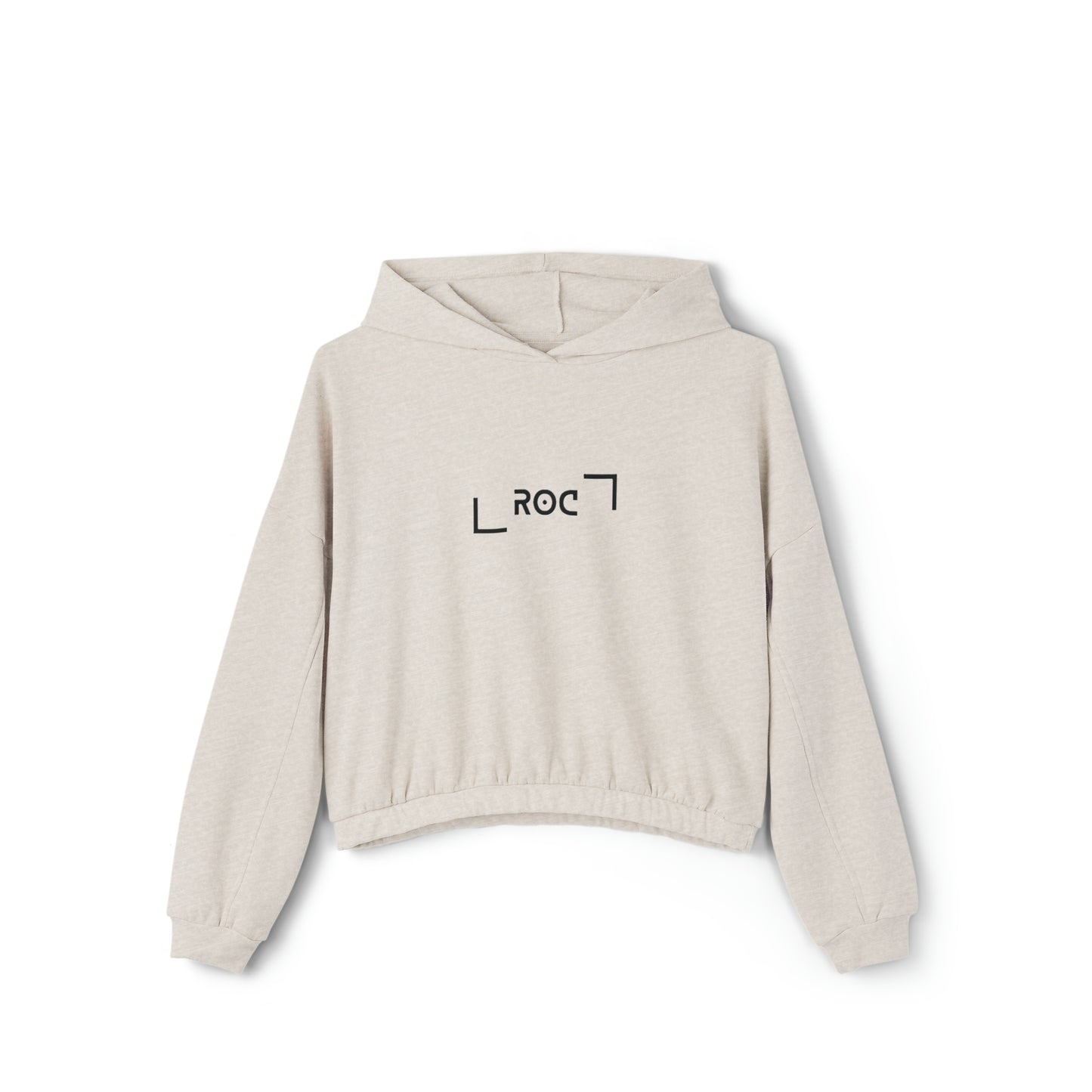 Women's Cinched Bottom Hoodie Roc logo