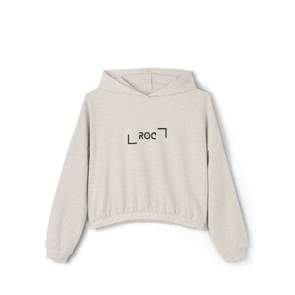 Women's Cinched Bottom Hoodie Roc logo